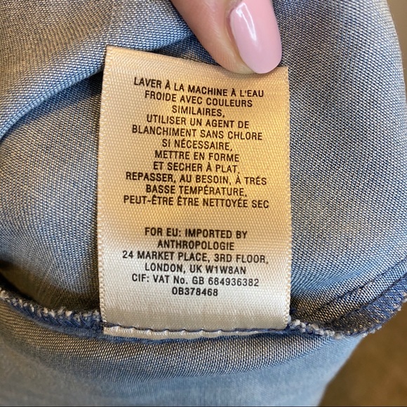 ANTHROPOLOGIE Holding Horses Chambray Dress - Picture 8 of 8